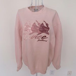 Julliard Vintage Dance Department Embroidered Appliqué Lee Pink Sweatshirt Sz M